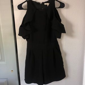 Black Open Shoulder Romper